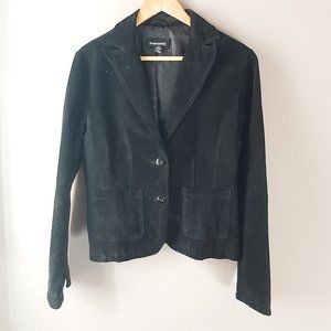 Atmosphere Women's Black Suede Leather Jacket Blazer Size Large